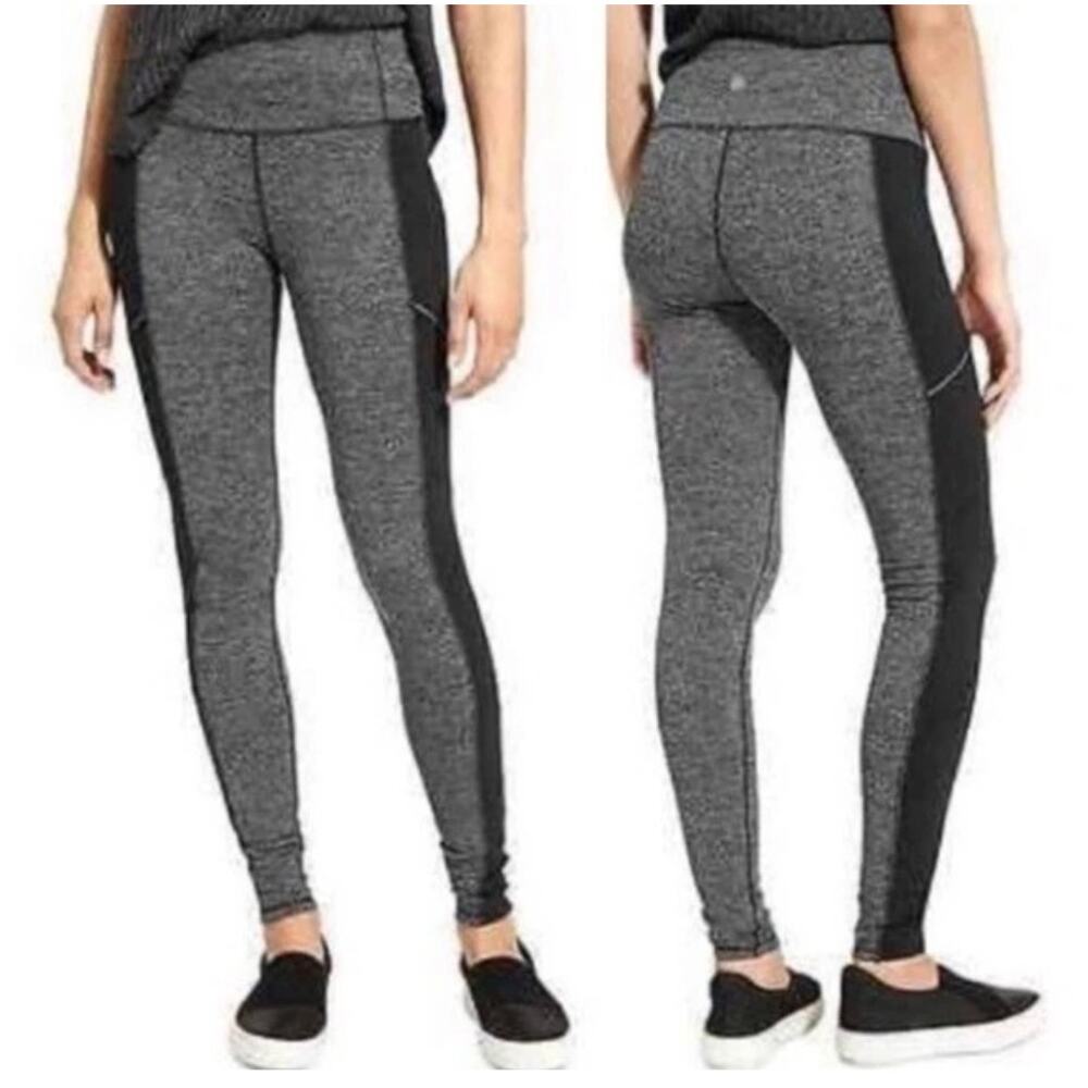NWOT Athleta Faux Leather And Tweed Leggings